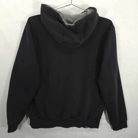 PUMA Hoodie Mens Small Gray Black Essential Big Logo Fleece Long Sleeve Pullover - Picture 4 of 9